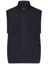 C.p. Company Midnight Blue Sleeveless Jacket In Blue