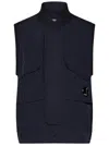 C.p. Company Midnight Blue Sleeveless Jacket In Blue