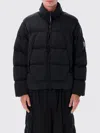 C.p. Company Quilted Down Jacket With High Collar And Logo Patch In Black