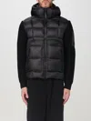 C.p. Company Black Wool Knit Jacket With Padded Hood In Black