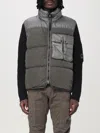 C.p. Company Mens Eco Chrome-r Mixed Down Vest In Khaki Fabric