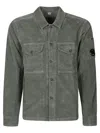 C.p. Company Structured Grey Jacket With Button-up Front And Signature Lens Detail In Gray