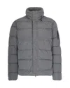 C.p. Company Quilted Gunmetal Padded Jacket With Hidden Hood In Gray