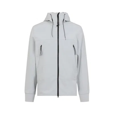 C.p. Company Jacket With Adjustable Hood And Goggle Details In Blue
