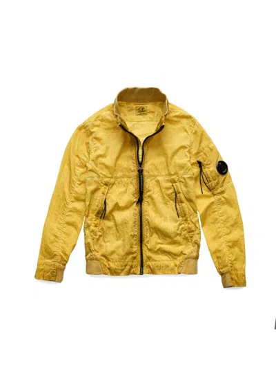 C.p. Company Jacket With Logo In Yellow