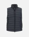 C.p. Company Men Blue Vest With Mock Neck And Logo Plaque On The Side In Tech Fabric Man