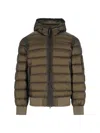 C.p. Company Logo Padded Down Jacket In Brown
