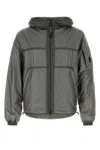 C.p. Company Padded Jacket With Adjustable Hem And Hood In Grey