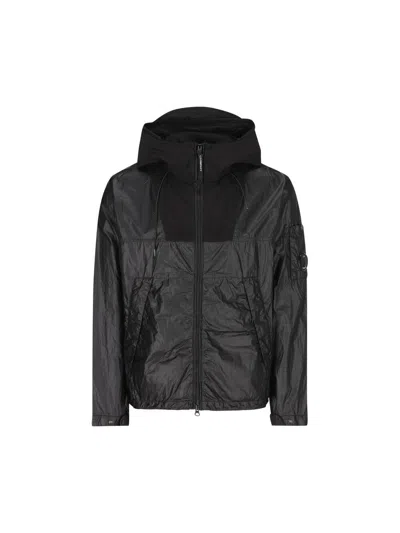 C.p. Company C.p.company Lens Detail Hooded Jacket In Blue