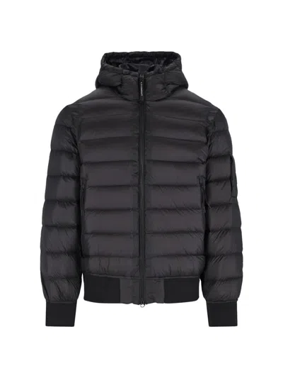 C.p. Company Logo Puffer Jacket - Blue