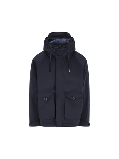 C.p. Company Padded Hooded Jacket In Blue