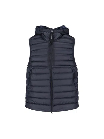C.p. Company Goggle Down Padded Vest In Blue