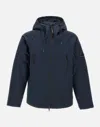 C.p. Company Blue Jacket With Drawstring Hood And Decorative Googles In Blue