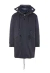 C.p. Company Layered Drawstring Waist Hooded Down Jacket In Blue