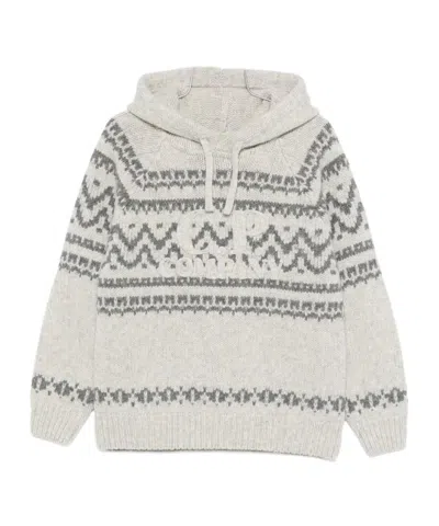 C.P. COMPANY JACQUARD WOOL HOODED SWEATER