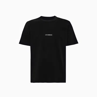 C.p. Company C.p Company Jersey Garment Dyed Logo T-shirt In Black