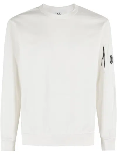 C.p. Company Mercerized Cotton Sweater Sweaters And Cardigans White In Gauze White