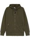 C.p. Company Goggles-detail Zip-up Hoodie In Green