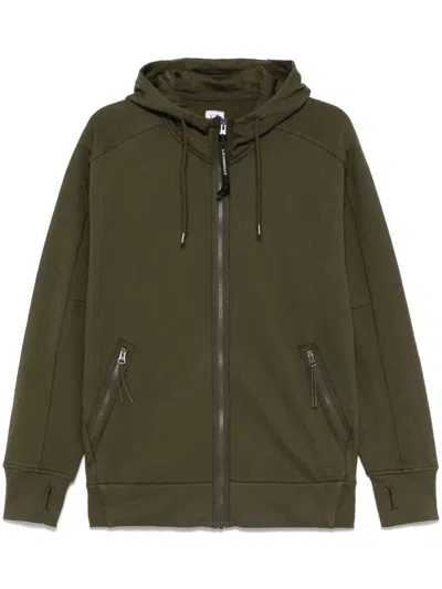 C.p. Company Fleece Zip-up Hoodie With Unique Back Design In Multicolor