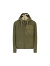C.p. Company Zip-up Patch-pocket Hoodie In Green