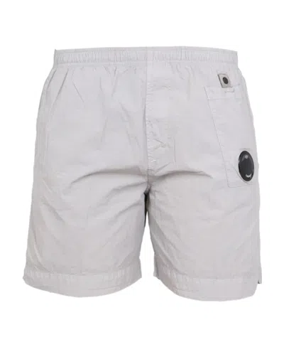 C.p. Company Keyring-attachment Swim Shorts In White