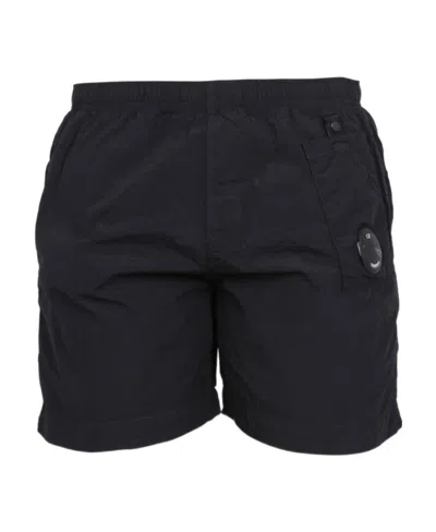 C.p. Company Keyring-attachment Track Shorts In Black