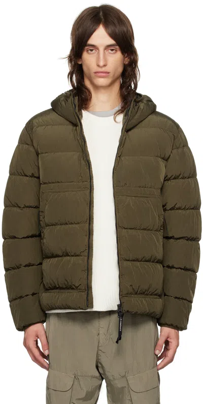 C.P. COMPANY KHAKI CHROME-R GOGGLE DOWN JACKET