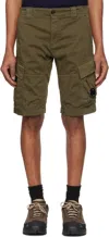 C.p. Company C.p.company Sateen Stretch Cargo Shorts In 683 Ivy Green