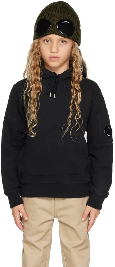 C.p. Company Kids Black Basic Hoodie In 999 Black
