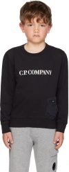 C.p. Company Cp Company Boys Black Kids Brand-print Cotton Sweatshirt 6-14 Years In 999 Black