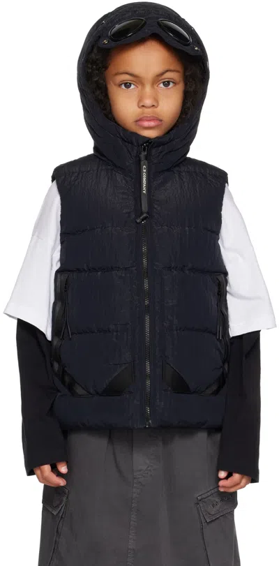 C.p. Company Kids Black U16 Saint-peter Goggle Vest In 888 Total Eclipse