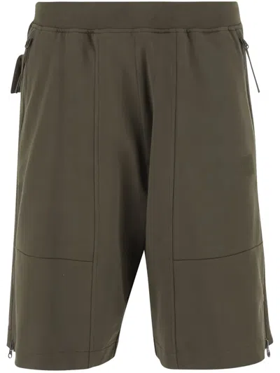 C.p. Company Lens-detail Cotton Bermuda Shorts In Green