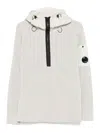 C.p. Company Logo Hooded Sweater In White