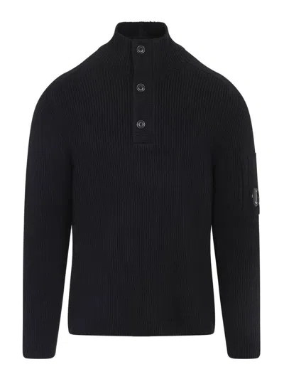 C.P. COMPANY SUÉTER CON CUELLO ALTO - NEGRO