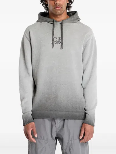 C.p. Company Knitted Hoodie In Gray