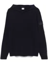 C.p. Company Cp Company Metropolis Series Extra Fine Merino Wool Hooded Sweatshirt In Blue