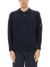 C.p. Company Polo Collar Arm Pocket Knitted In Black
