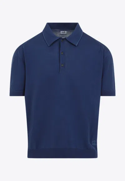 C.p. Company Knitted Polo T-shirt In Blue