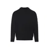 C.p. Company Knitted Wool Pullover With Signature Patch Logo In Black
