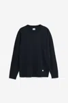 C.p. Company Ribbed Crewneck Sweater Long Sleeves In Black