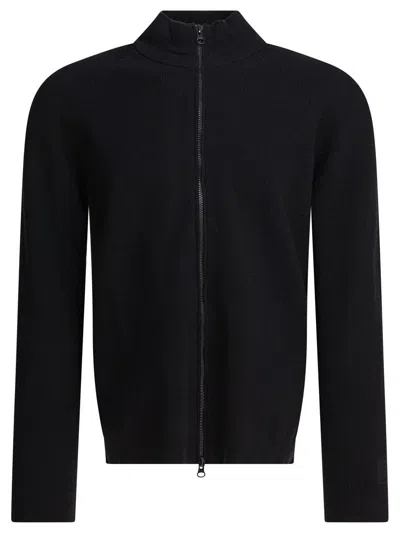 C.p. Company Ribbed High Collar Sweater With Long Sleeves In Black