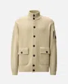 C.p. Company Knitwear Cardigan In Lambswool Grs In Neutral