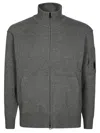 C.p. Company Knitwear Cardigan In Lambswool Grs In Gray
