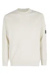 C.p. Company White Crew Neck Sweater In Gray