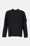 C.p. Company Knitwear Crew Neck In Fleece Knit In Black