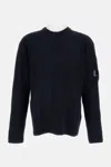 C.p. Company Knitwear Crew Neck In Fleece Knit In Blue