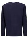C.p. Company Crew Neck Sweater With Raglan Sleeves In Blue