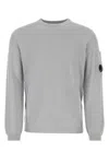 C.p. Company Long-sleeve Matte Finish T-shirt With Circular Lens Pocket In Grey