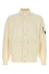 C.p. Company C.p.company White Wool Blend Cardigan In Orange