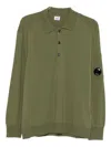 C.p. Company Knitwear Polo Collar In Merino Wool Clothing In Green